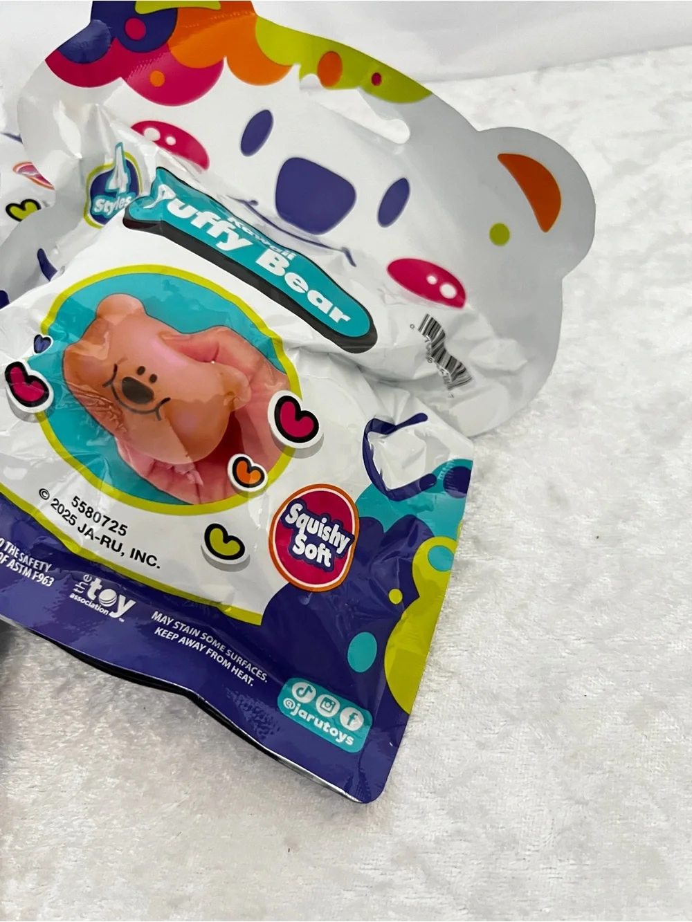 Lot of 4 Kawaii Squishy Soft Puffy Bear Party Favor Kids Toy Age 3+